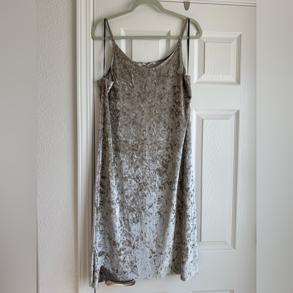 Velvet Sleeveless Dress in Pewter